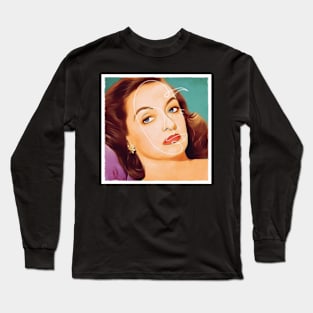 Bette Davis Vintage Hollywood Line Art Long Sleeve T-Shirt